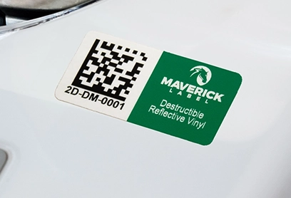 Vinyl Destructible Reflective White Example Material Swatch