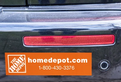 A rugged truck bumper sticker with bold visibility.